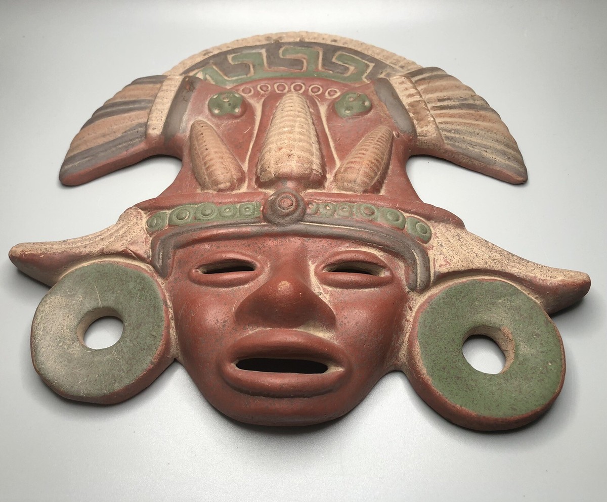 Mayan Aztec Terracotta Wall Art Face Mask | eBay