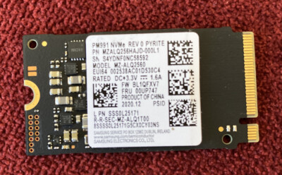 Samsung 256GB SSD M.2 2242 PM991 NVME MZALQ256HAJD-000L2 MZ