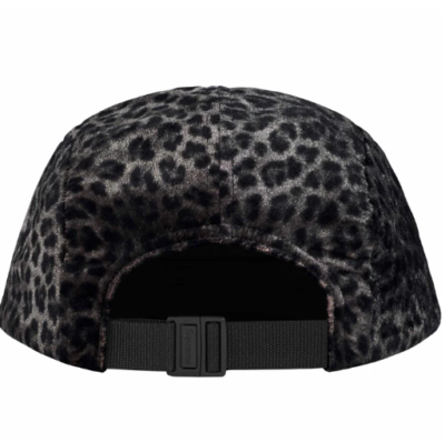 Supreme Leopard Velvet Camp Cap (SS24) Black Authentic New Box