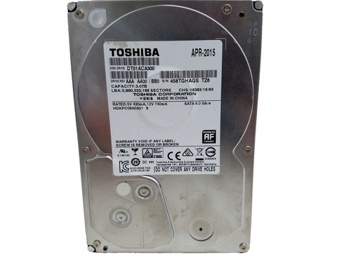 Toshiba DT01ACA300 3TB 7200 RPM SATA3/SATA 6.0 GB/s 64MB Hard