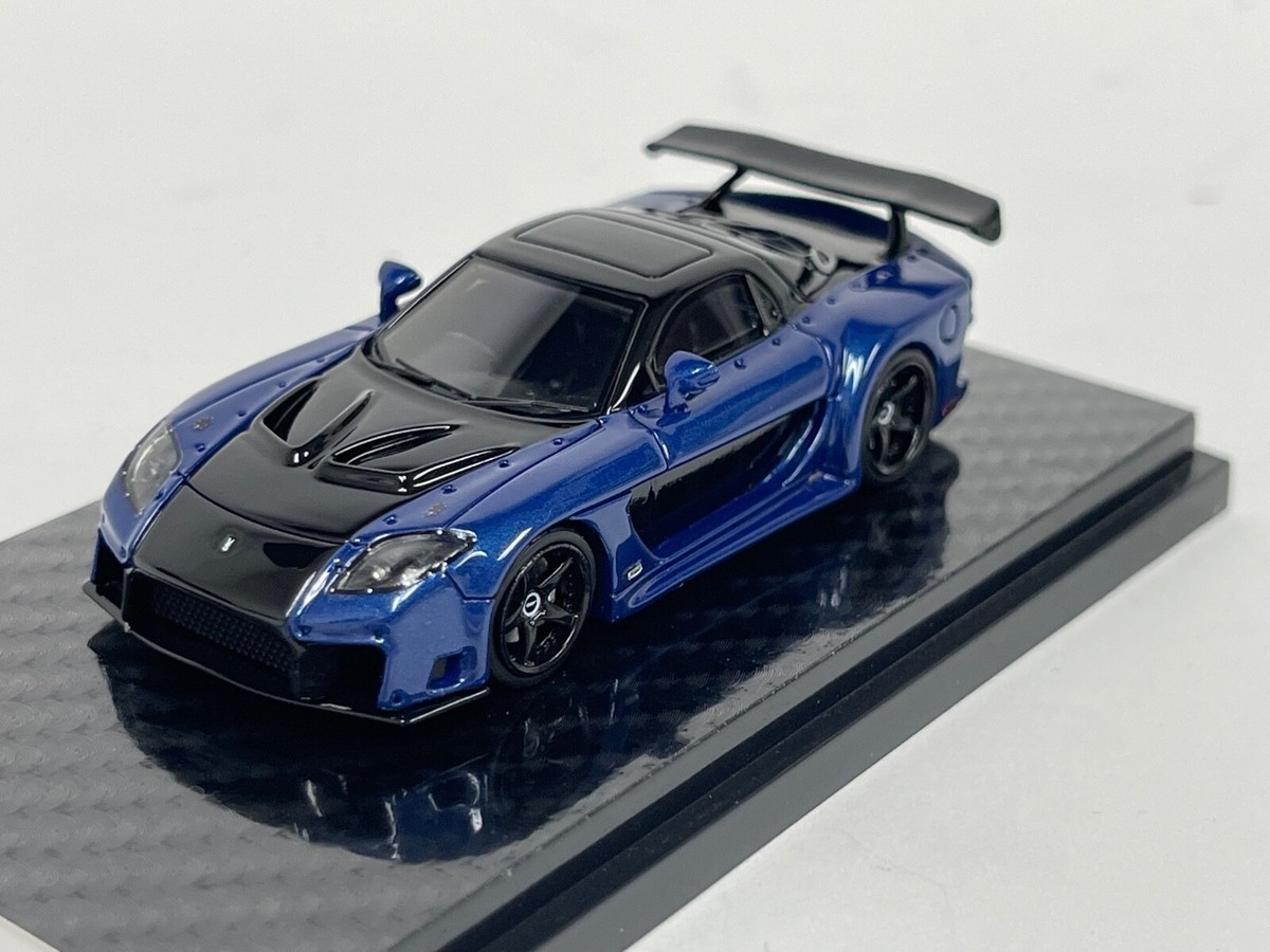 1/64 YM Model Mazda RX-7 Fortune 7 VeilSide in Blue 299 pieces 64