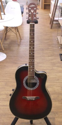 Acoustic Electric Guitar Aria AMB-35 Red Burst Made in Korea | eBay
