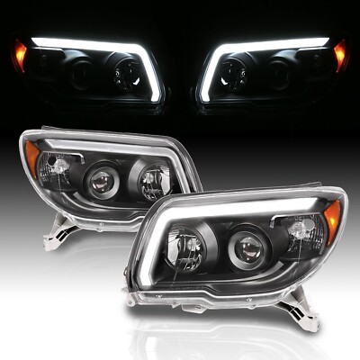 For 06-09 Toyota 4Runner *NEW* BLACK LED Tube DRL Projector
