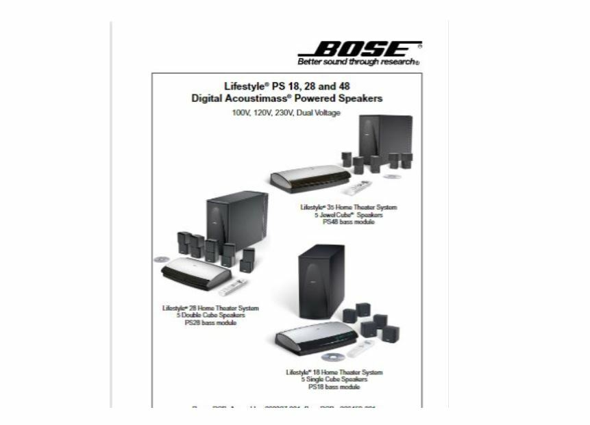 Bose Lifestyle PS 18 28 48 Owner's Guide Manual | eBay