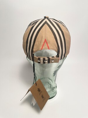 Burberry Monogram Motif Icon Stripe Cotton Baseball Cap, sz Small