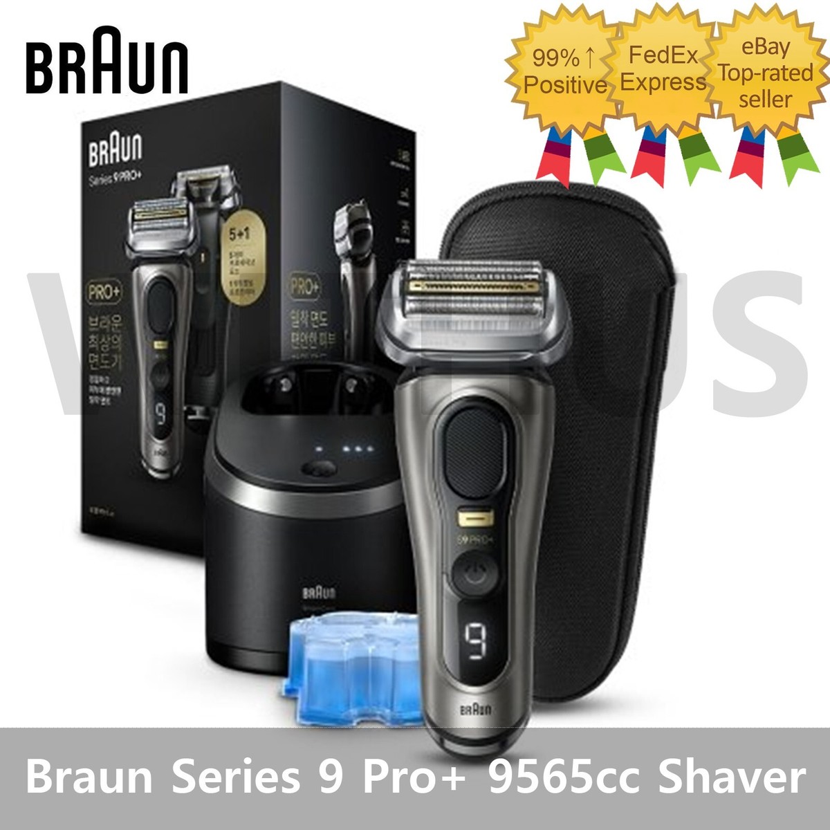 Braun Series 9 Pro+ 9565cc Cordless Electric Shaver Wet & Dry