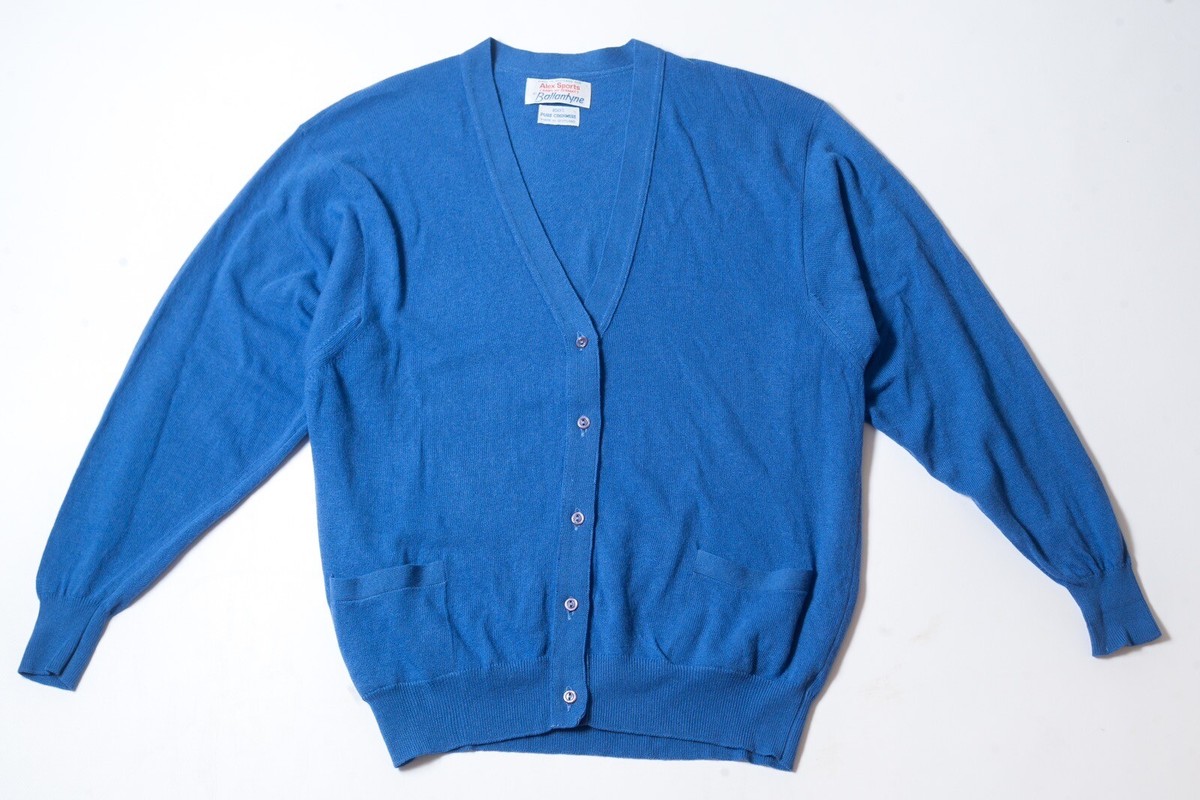 Vintage Ballantyne 100% Pure Cashmere Made In Scotland Blue