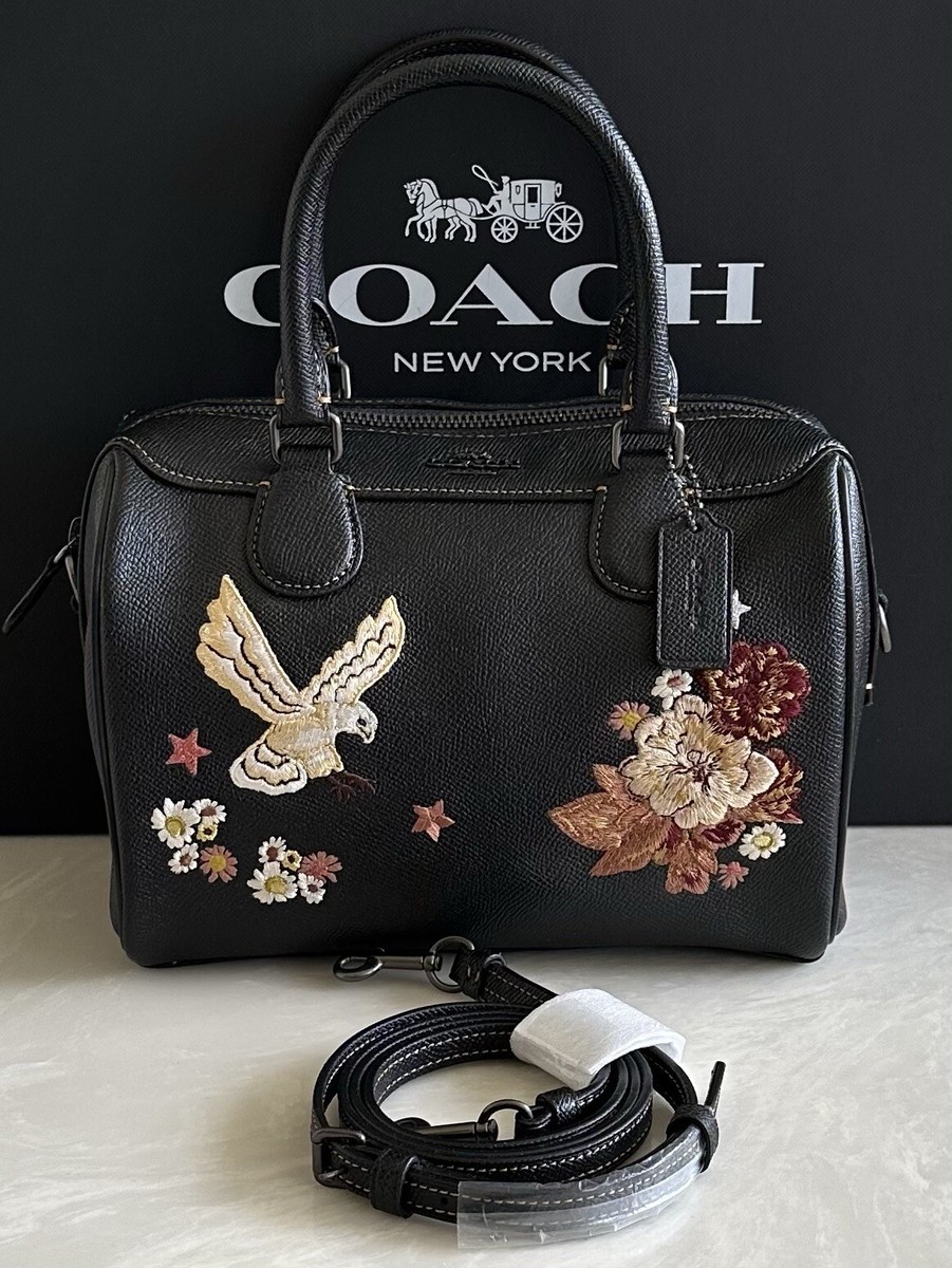 NWT COACH TATTOO EMBROIDERY MINI BENNETT SATCHEL BLACK/MULTI 31430