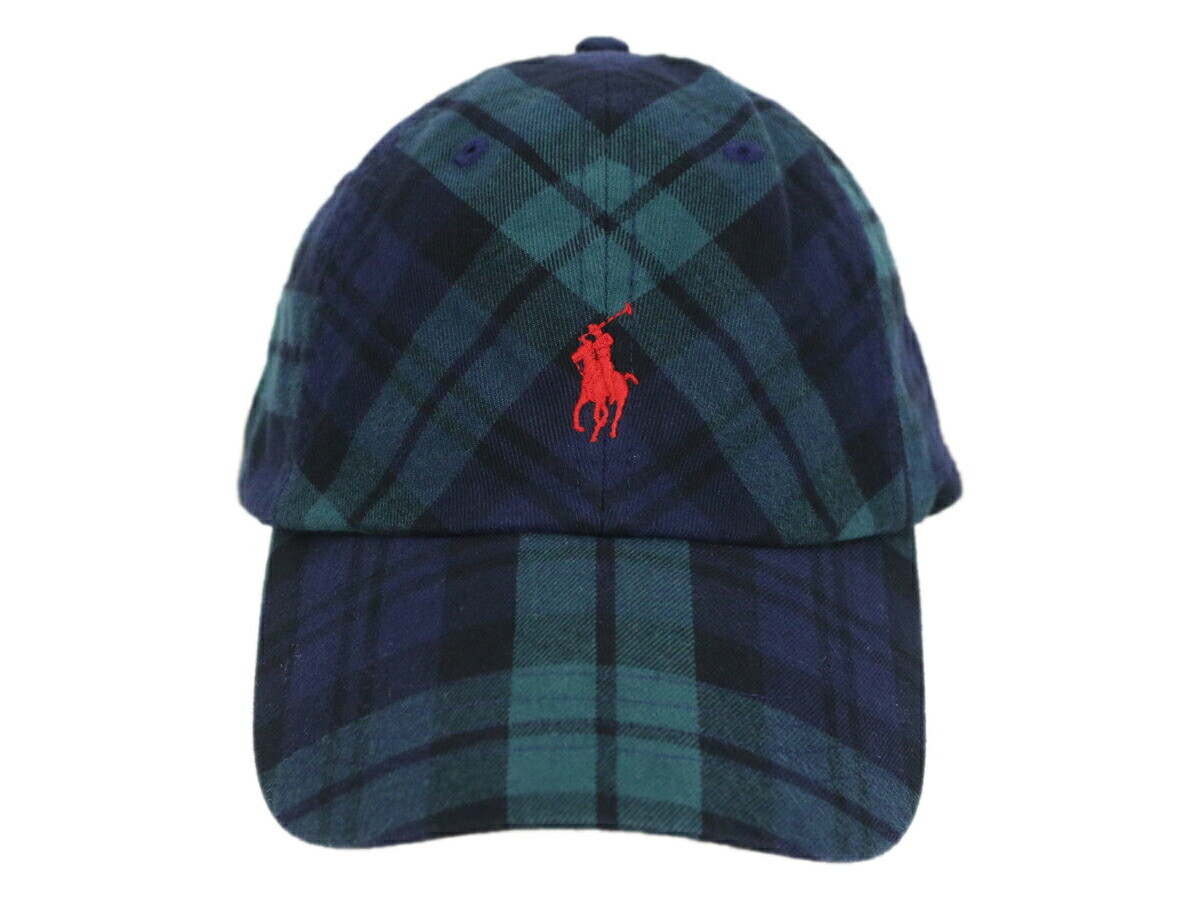 Polo Ralph Lauren Blackwatch Plaid Baseball Cap Hat with Pony