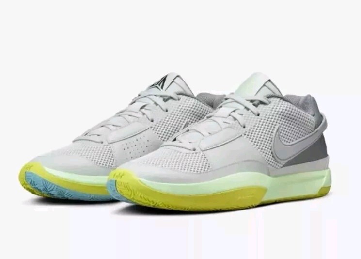 Nike JA 1 Basketball Shoe Sz 15 Light Silver Grey Cyber Green