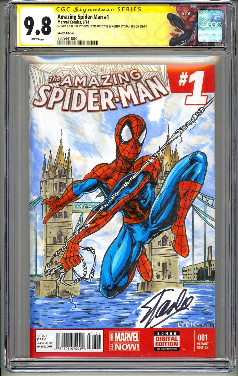 AMAZING SPIDER-MAN 1 CGC SS 9.8 STAN LEE ORIGINAL ART SKETCH BY