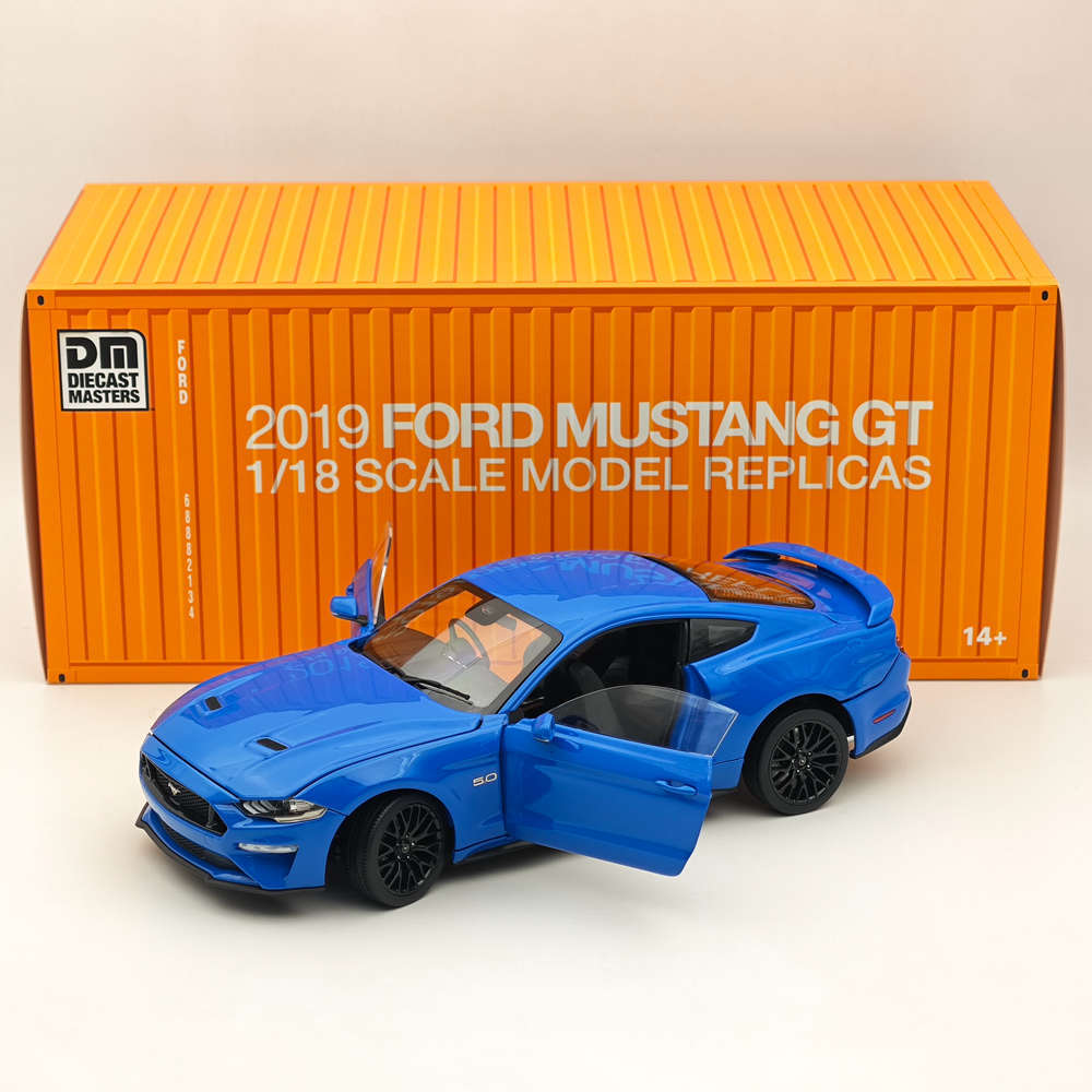 DM 1/18 Scale Model Replicas Ford Mustang GT 2019 Blue RHD Diecast