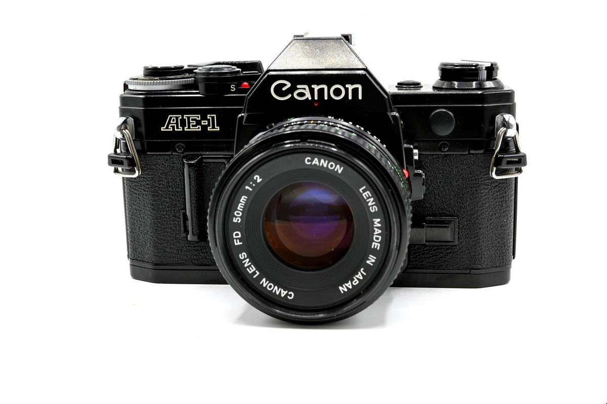 Black Canon AE1 AE-1 + 50mm f/1.8 or 2.0 Lens Manual Camera Kit