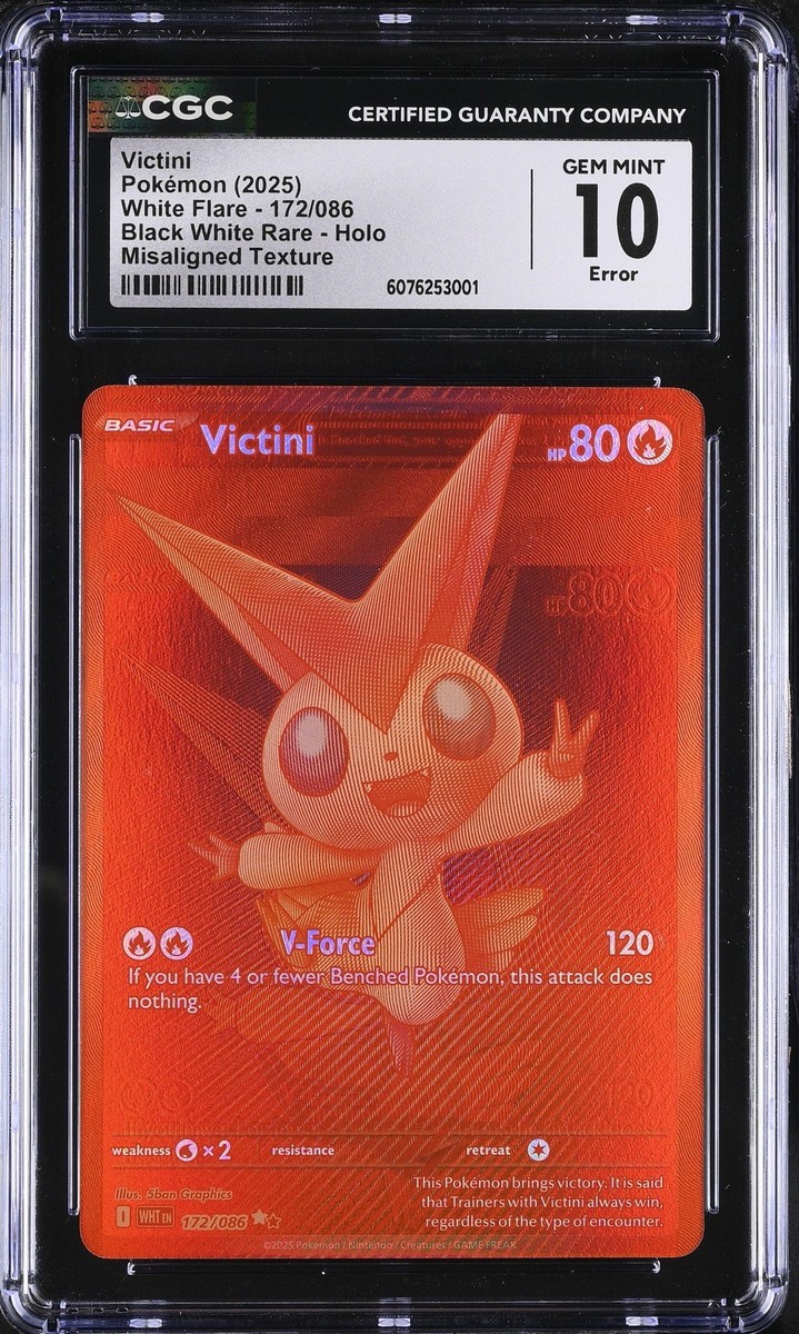 CGC 10 Victini 172/086 BWR - Texture Shift Misprint - Pokémon TCG