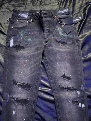 Purple Brand Distressed Paint-Splatter Jeans – Size 30 (New w