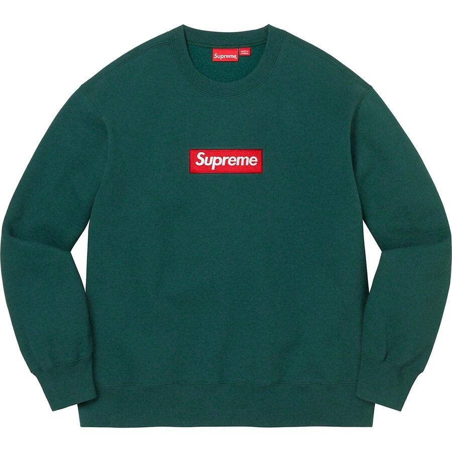 Supreme Box Logo Crewneck Sweatshirt Green Large L NEW BOGO FW2022