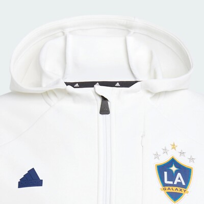 Adidas LA Galaxy MLS GameDay Anthem Full-Zip Jacket White Mens Sz