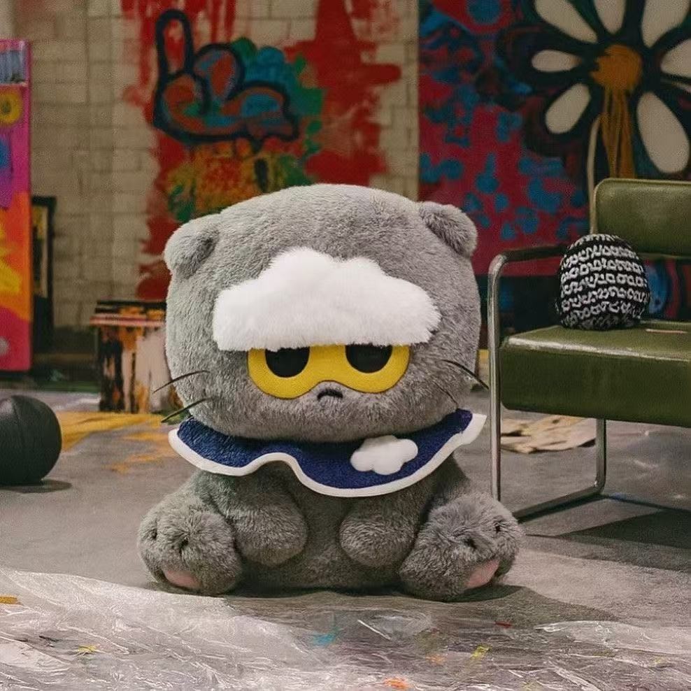 30cm Kpop Idol G-DRAGON ZO&FRIENDS Plush Doll ZOA Grey Cat Stuffed