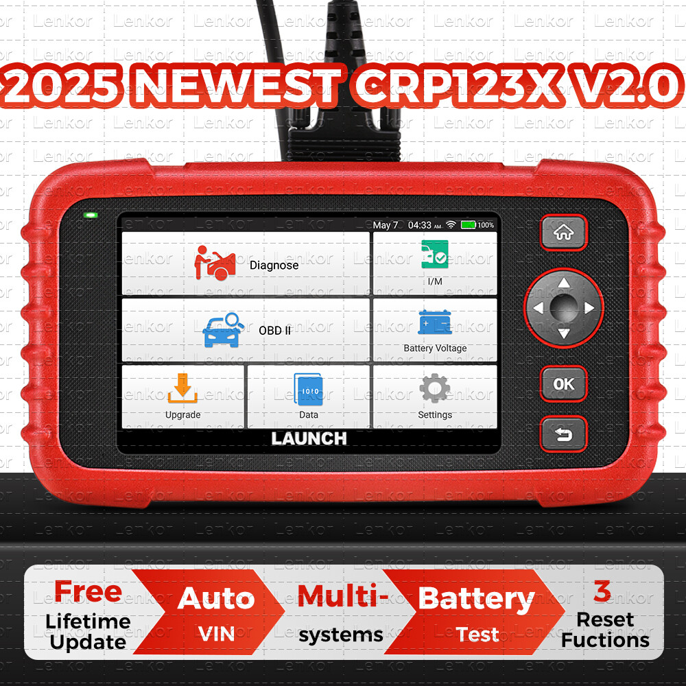 LAUNCH CRP123X V2.0 OBD2 Scanner ABS SRS Engine Code Reader Car