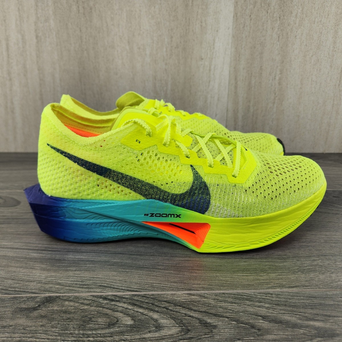 Nike ZoomX VaporFly Next% 3 Fast Pack Sz 12 Mens Volt Black Green