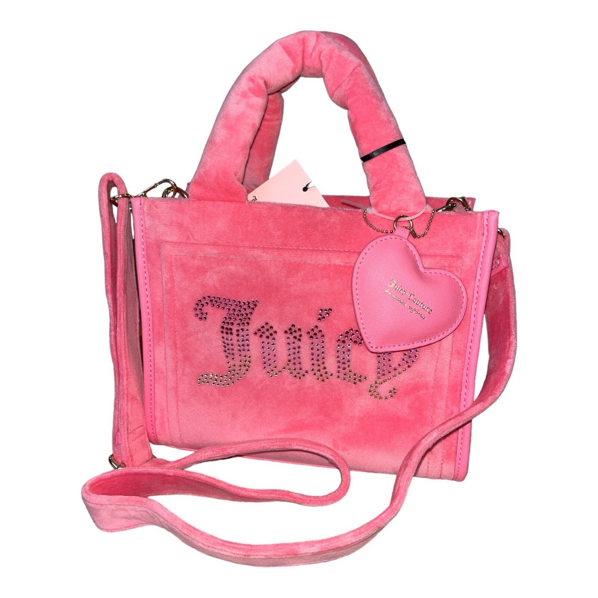 Juicy Couture Pink Lemonade Big Spender Mini Tote Bag Purse Velour