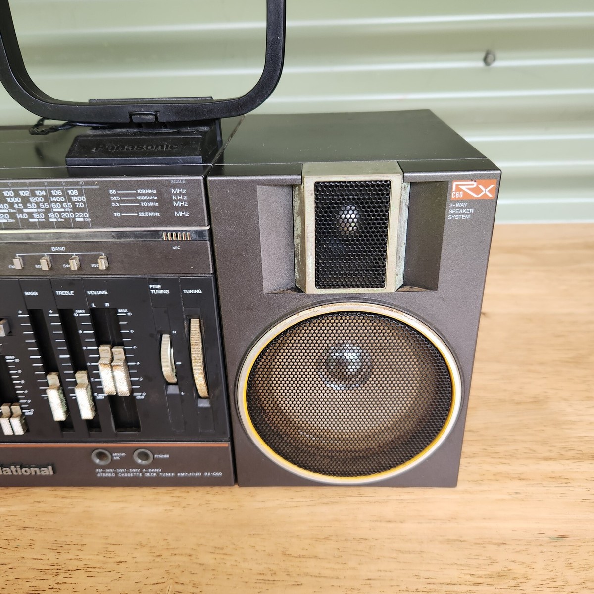 National RX - C60 Cassette Radio STEREO Vintage Black 80s BoomBox