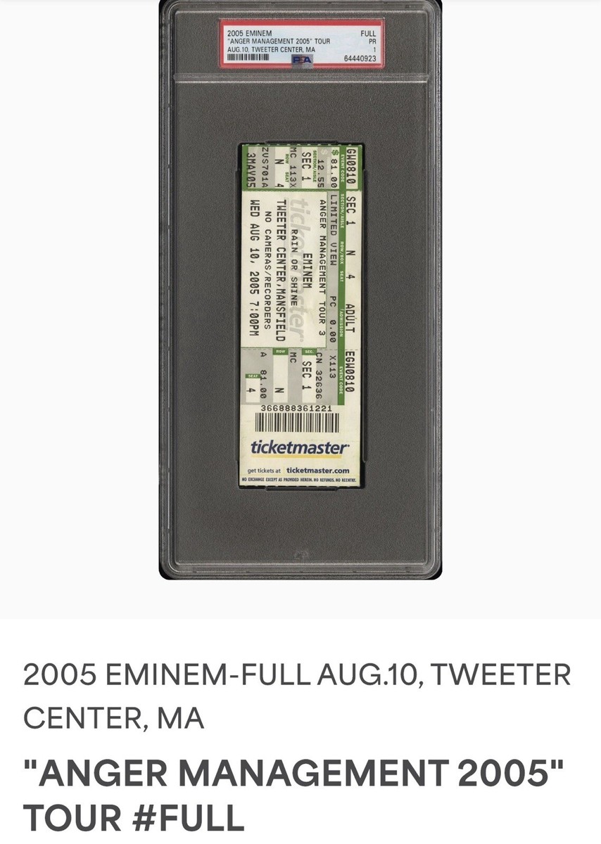EMINEM “ANGER MANAGEMENT 2005” TOUR CONCERT FULL TICKET 8/10/2005