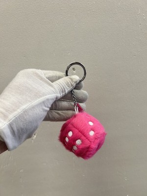 Stussy Creative Fuzzy Dice Plush Keychain Colorful Bag Car Pendant