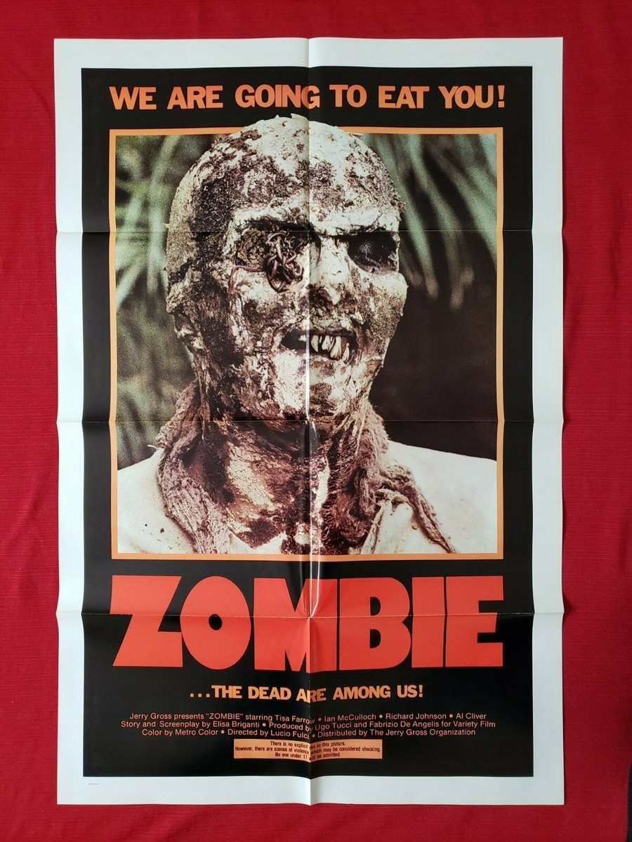 ZOMBIE *1979 ORIGINAL MOVIE POSTER 1SH ZOMBI 2 LUCIO FULCI HORROR