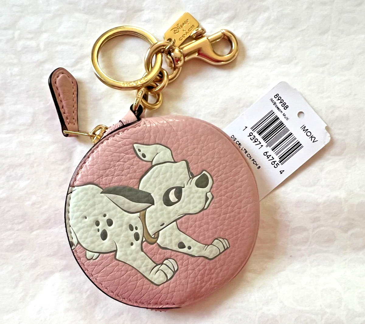 COACH X Disney 101 Dalmatians Dog Pink Leather Coin Purse Bag