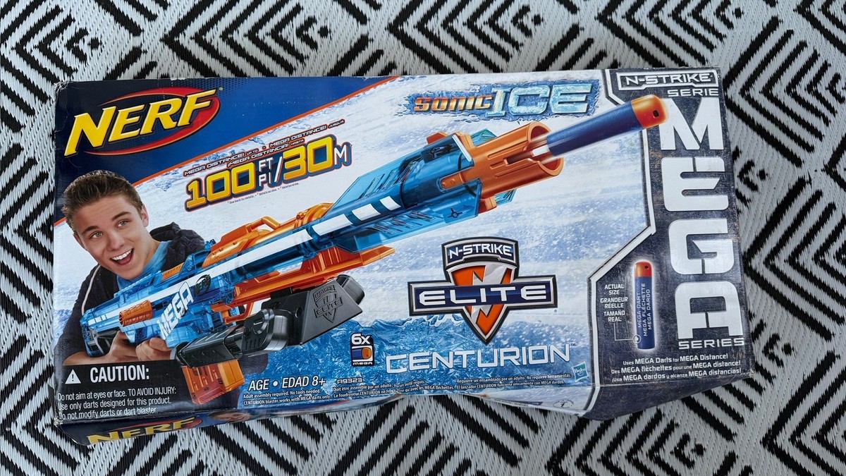 NERF N-Strike Elite Centurion Blaster Mega Series Blue Sonic Ice