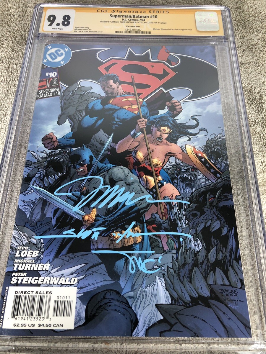 Batman Superman 10 CGC 9.8 3XSS Jim Lee Auto Variant 7/04 | eBay