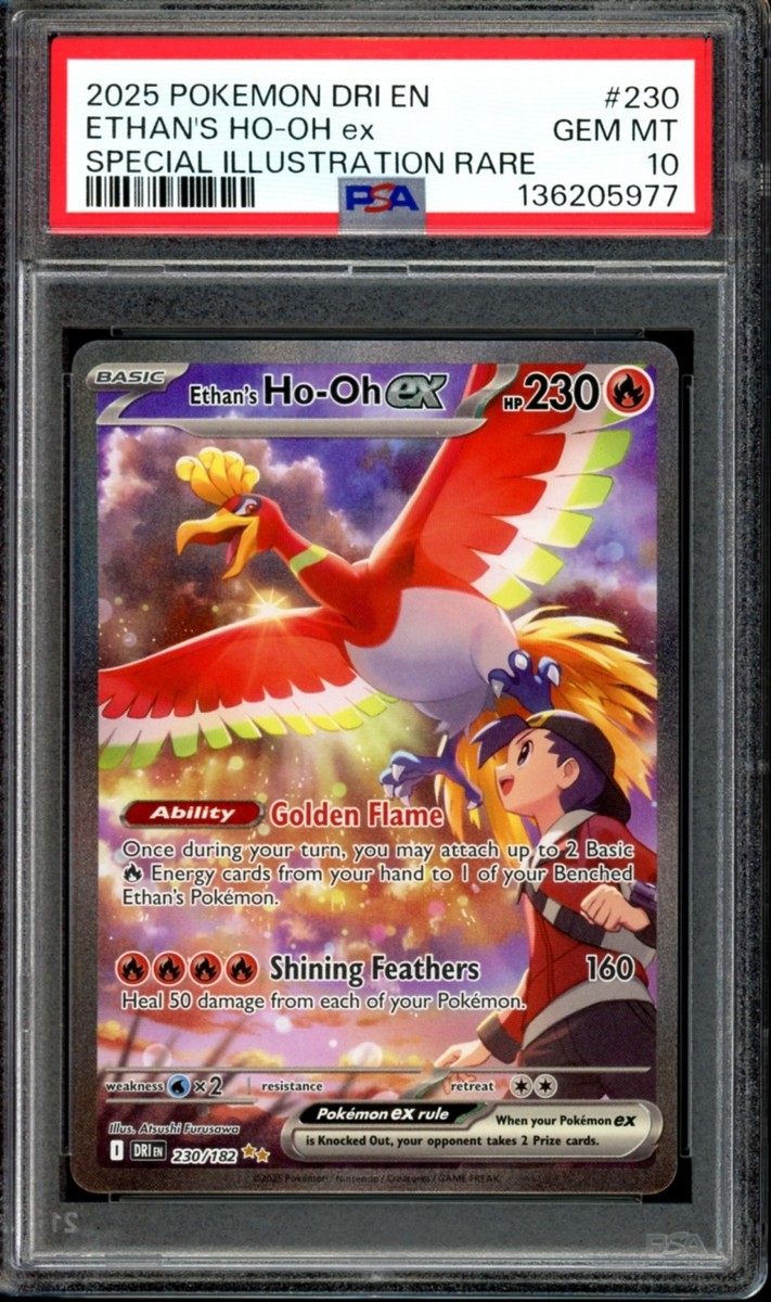 PSA 10 Ethan's Ho-Oh ex SIR 230/182 Destined Rivals SV10 2025
