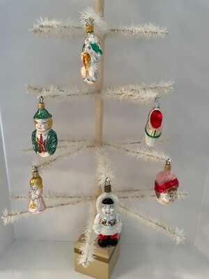 6 Vintage Inge Old World Christmas -Feather Tree Baby Ornaments