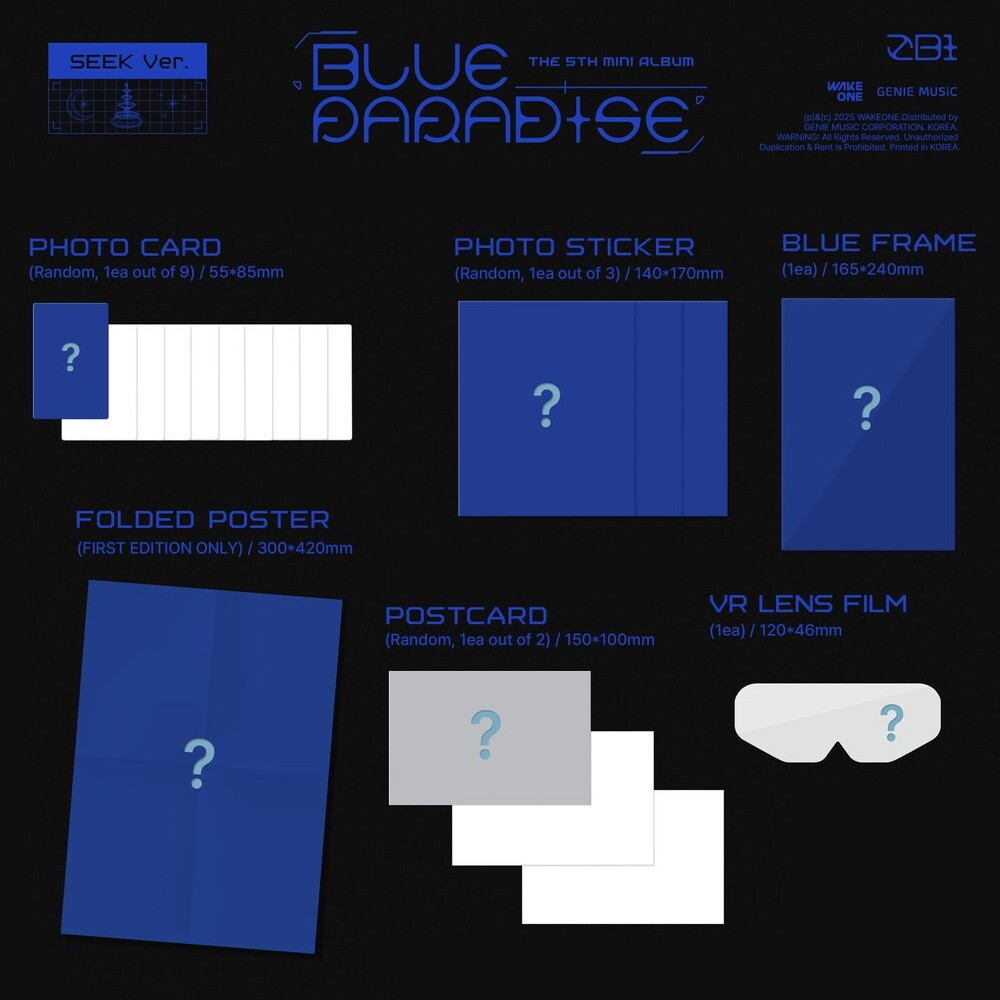 ZB1 ZEROBASEONE x BLUE PARADISE SEEK PTB VER ALBUM VR PC PHOTOCARD