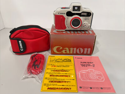 Canon Sure Shot WP-1 35mm Film Camera w/ Strap, Case, Box, Open