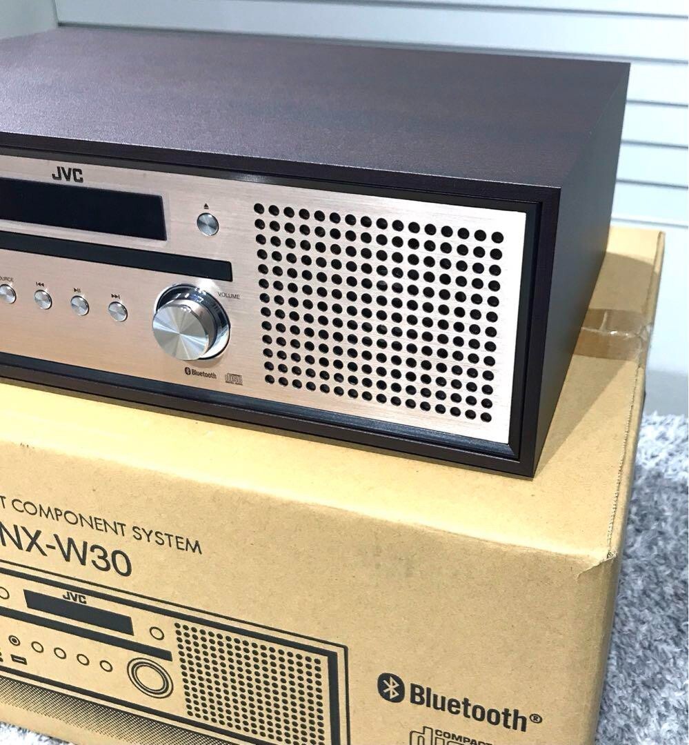 JVC NX-W30 Compact Stereo System Bluetooth Walnut Wood Cabinet CD