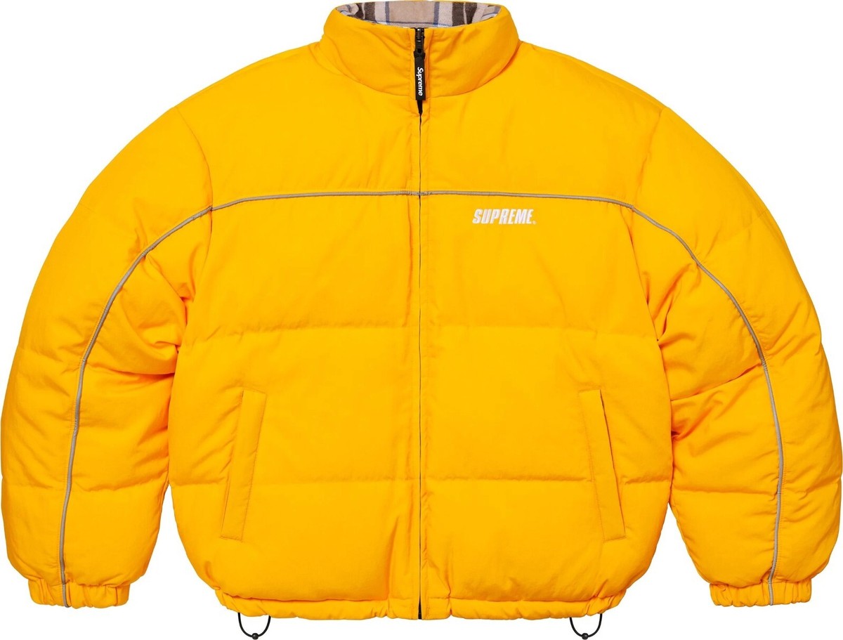 100% Authentic Supreme Reversible Puffer Jacket Yellow Size S | eBay