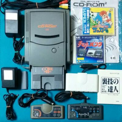 NEC PC Engine Console Core Graphics II Super CD Rom Set Color