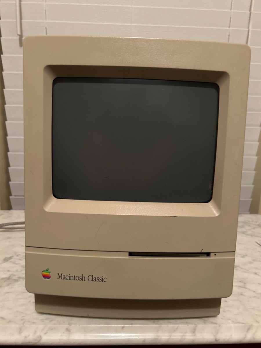 RECAPPED APPLE MACINTOSH CLASSIC COMPUTER VINTAGE MAC WORKS GREAT