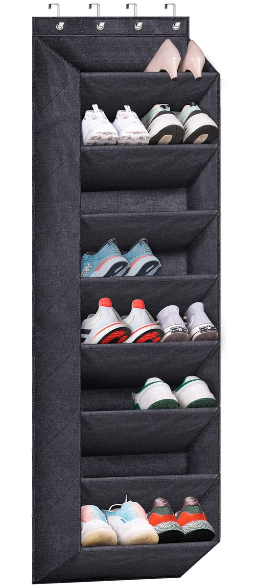 Over The Door Shoe Organizer for Closet with Large Deep Pockets