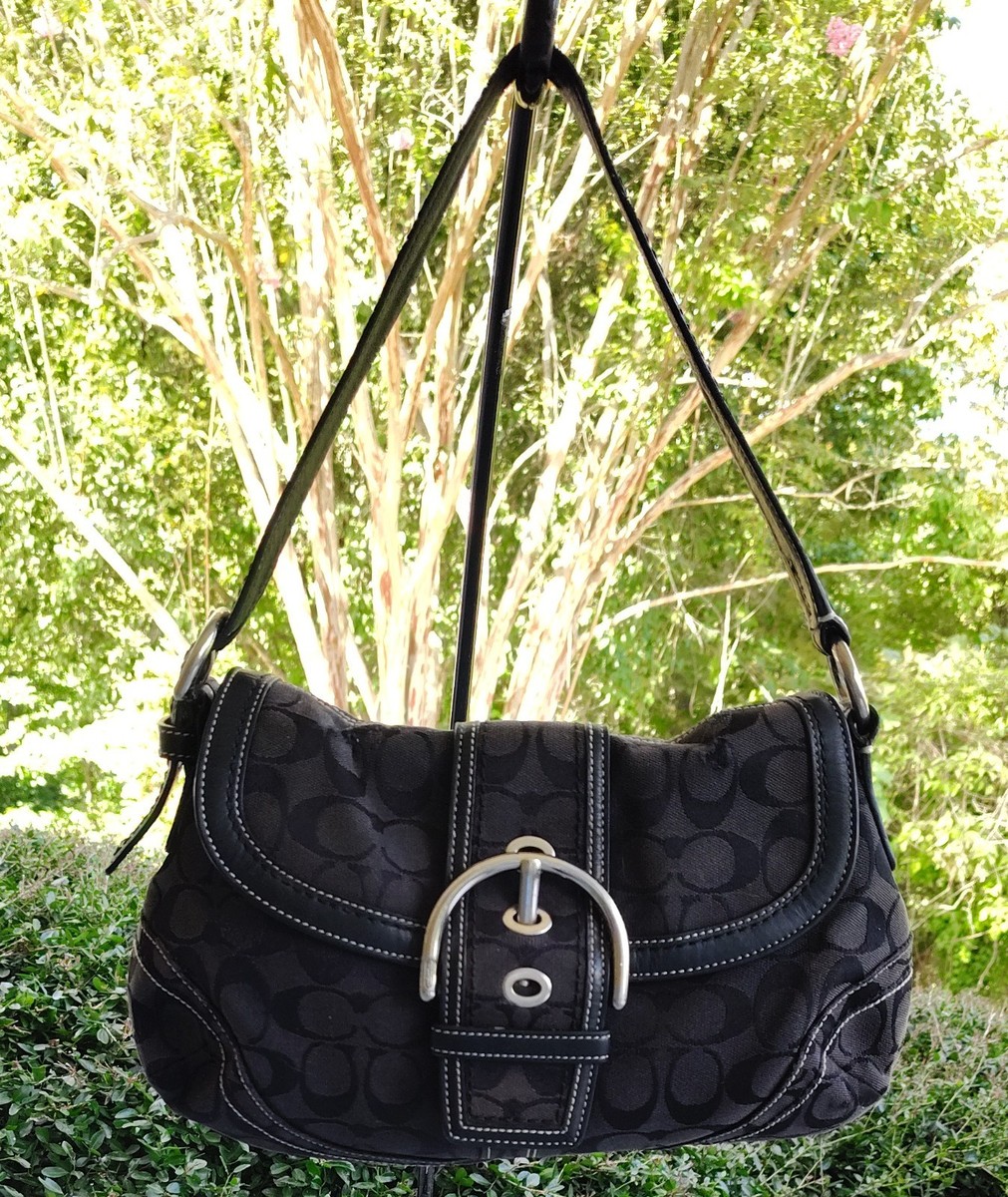 Coach 10297 MEDIUM Vintage Soho Black Signature C Canvas Shoulder