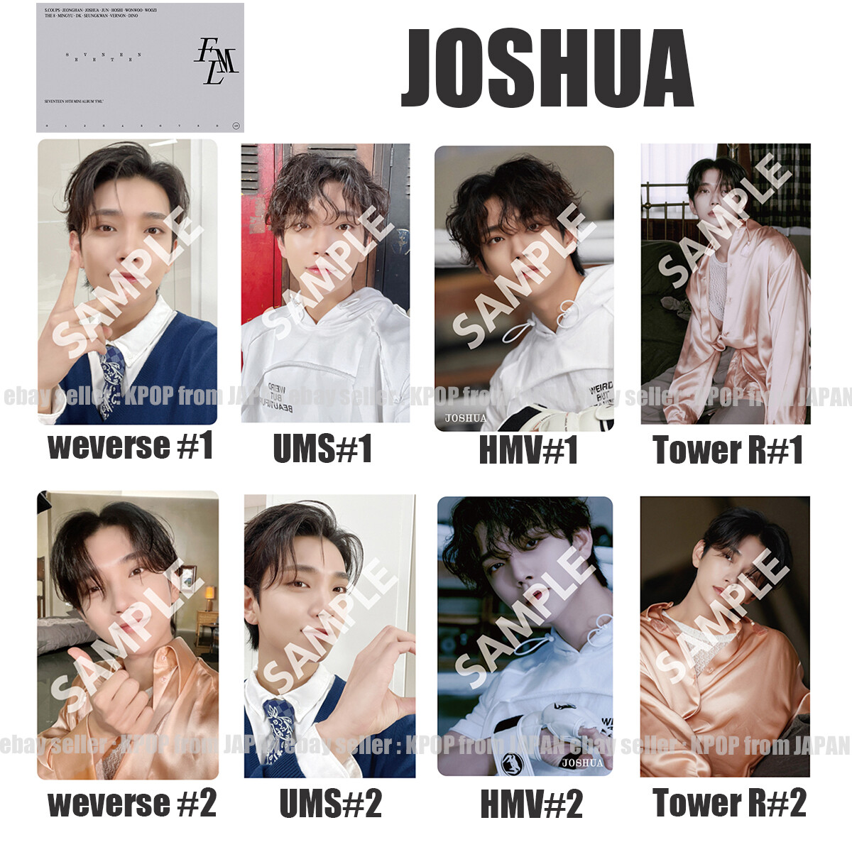 JOSHUA SEVENTEEN FML POB photocard CARAT weverse UMS HMV Tower