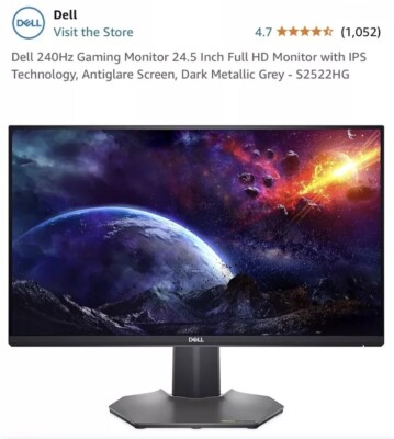 Dell 240hz Monitor Gaming Monitor 24.5 Inch Full HD monitor | eBay