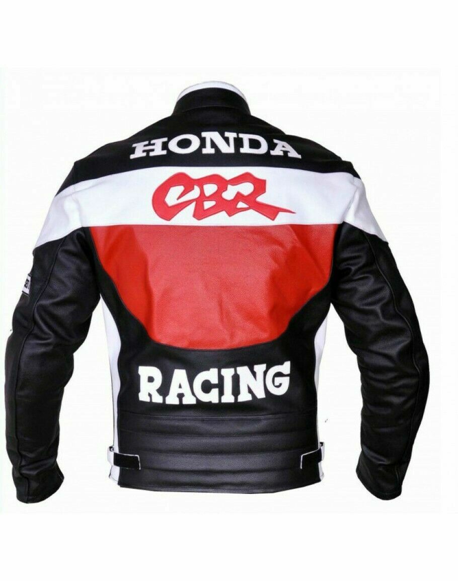 Honda Cbr Motorbike Original Cowhide Leather Jacket With CE Armour
