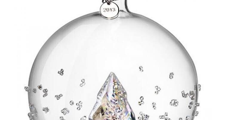 BNIB SWAROVSKI CRYSTAL CHRISTMAS LARGE BALL ORNAMENT ANNUAL FIRST