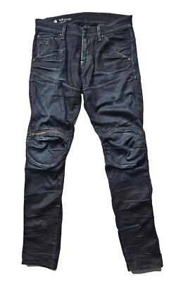 G-Star Raw Mens 5620 3D Zip Knee Super Slim Stretch Indigo Blue