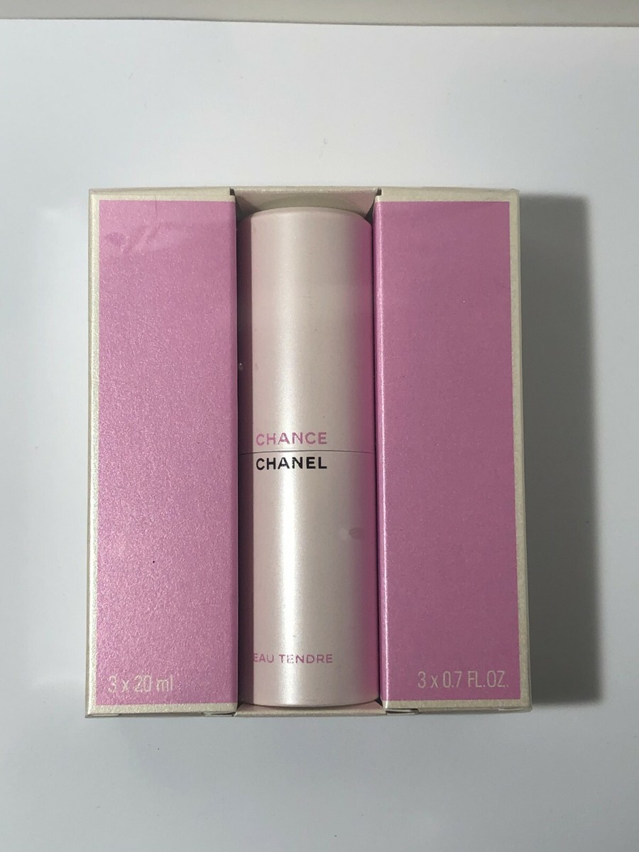CHANEL CHANCE EAU TENDRE Twist & Spray EDT Set 3 X 0.7 Oz NEW