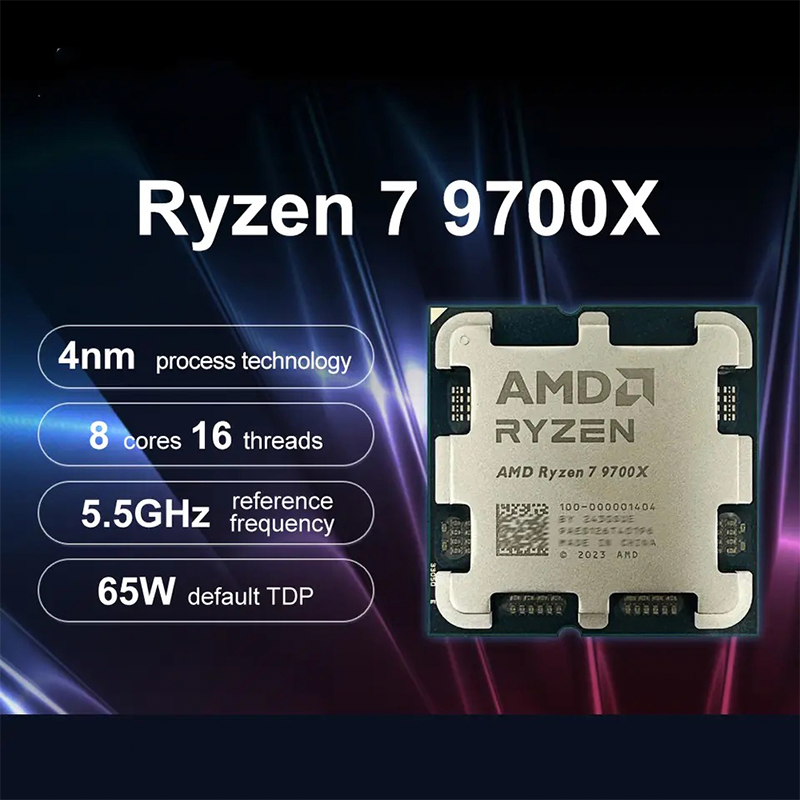 AMD Ryzen 7 9700X 8-Core 16-Thread, 5.5GHz Boost, AMD Socket AM5