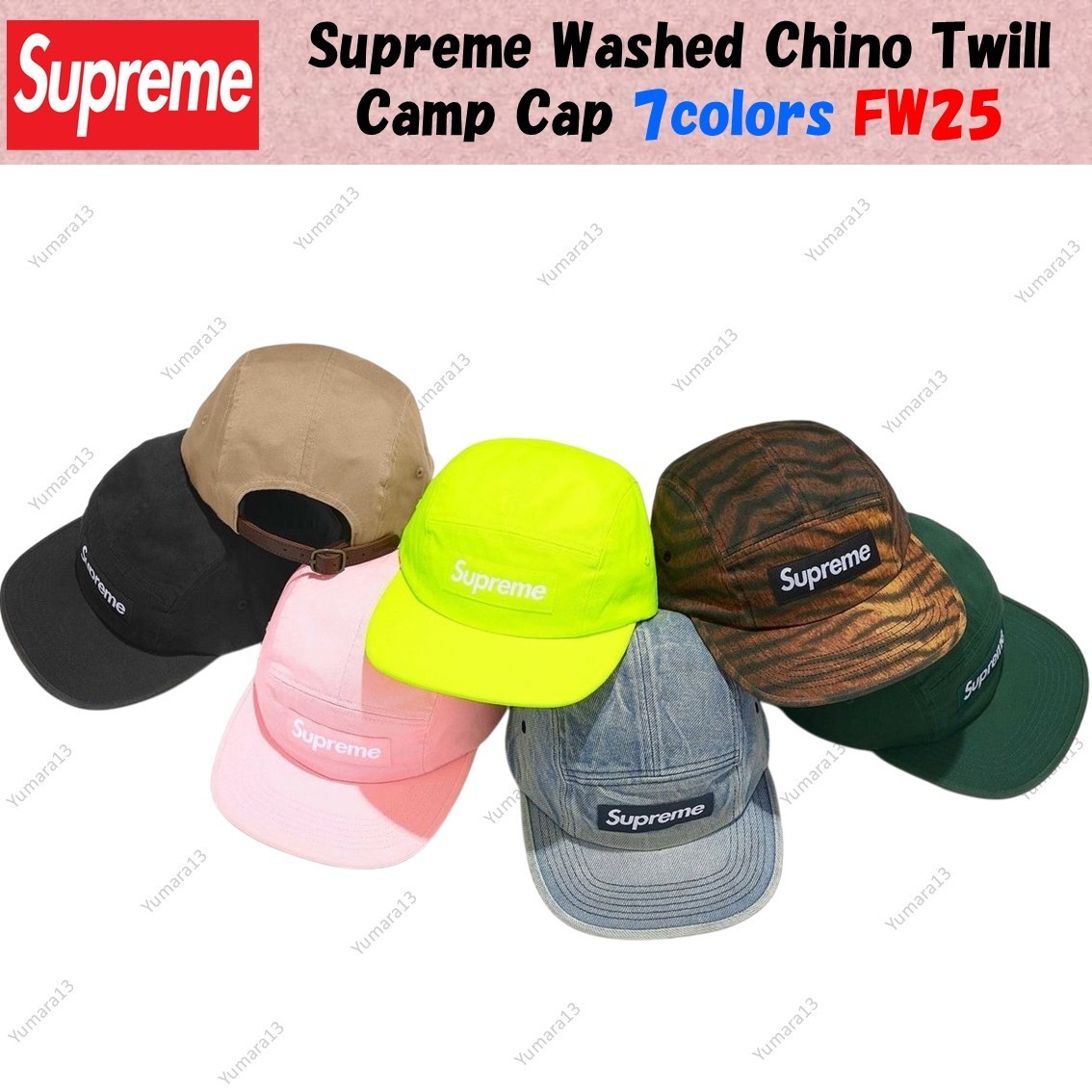 Supreme Washed Chino Twill Camp Cap 7colors FW25 | eBay